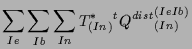 $\displaystyle \sum_{Ie} \sum_{Ib} \sum_{In}
T^*_{(In)}
{}^{t} {Q^{dist}}_{(In)}^{(Ie Ib)}$