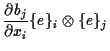 $\displaystyle \frac{ \partial b_j }{ \partial x_i } \{ e \} _i \otimes \{ e \} _j$