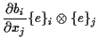 $\displaystyle \frac{ \partial b_i }{ \partial x_j } \{ e \} _i \otimes \{ e \} _j$