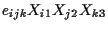 $\displaystyle e_{ijk} X_{i1} X_{j2} X_{k3}$