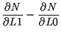 $\displaystyle \frac{ \partial N }{ \partial L1 } - \frac{ \partial N }{ \partial L0 }$