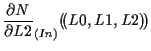 $\displaystyle \frac{ \partial N }{ \partial L2 } _{(In)} ( \! ( L0, L1, L2 ) \! )$