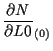 $\displaystyle \frac{ \partial N }{ \partial L0 } _{(0)}$