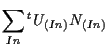 $\displaystyle \sum_{In}
{}^{t} U_{(In)} N_{(In)}$