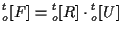 $\displaystyle {}_{o}^{t} [ F ]
=
{}_{o}^{t} [ R ] \cdot {}_{o}^{t} [ U ]$