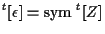 $\displaystyle {}^{t} [ \epsilon ] = \mathrm{sym} \; { {}^{t} [ Z ] }$