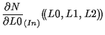 $\displaystyle \frac{ \partial N }{ \partial L0 } _{(In)} ( \! ( L0, L1, L2 ) \! )$