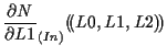 $\displaystyle \frac{ \partial N }{ \partial L1 } _{(In)} ( \! ( L0, L1, L2 ) \! )$