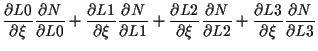 $\displaystyle \frac{ \partial L0 }{ \partial \xi } \frac{ \partial N }{ \partia...
... L2 }
+ \frac{ \partial L3 }{ \partial \xi } \frac{ \partial N }{ \partial L3 }$