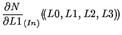 $\displaystyle \frac{ \partial N }{ \partial L1 } _{(In)} ( \! ( L0, L1, L2, L3 ) \! )$