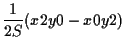 $\displaystyle \frac{1}{2 S} (x2 y0 - x0 y2)$