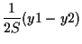 $\displaystyle \frac{1}{2 S} (y1 - y2)$