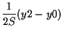 $\displaystyle \frac{1}{2 S} (y2 - y0)$